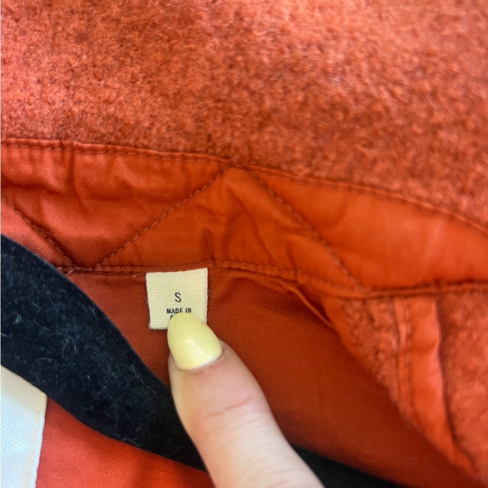 Aritzia Wilfred The Ganna Cropped Shirt Jacket/Shacket- Orange- Size S - Picture 7 of 12